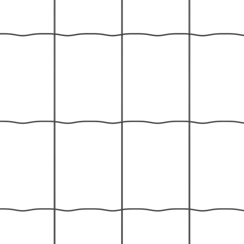 Fence with Post Grey 0.8 x 25 m Steel and PVC