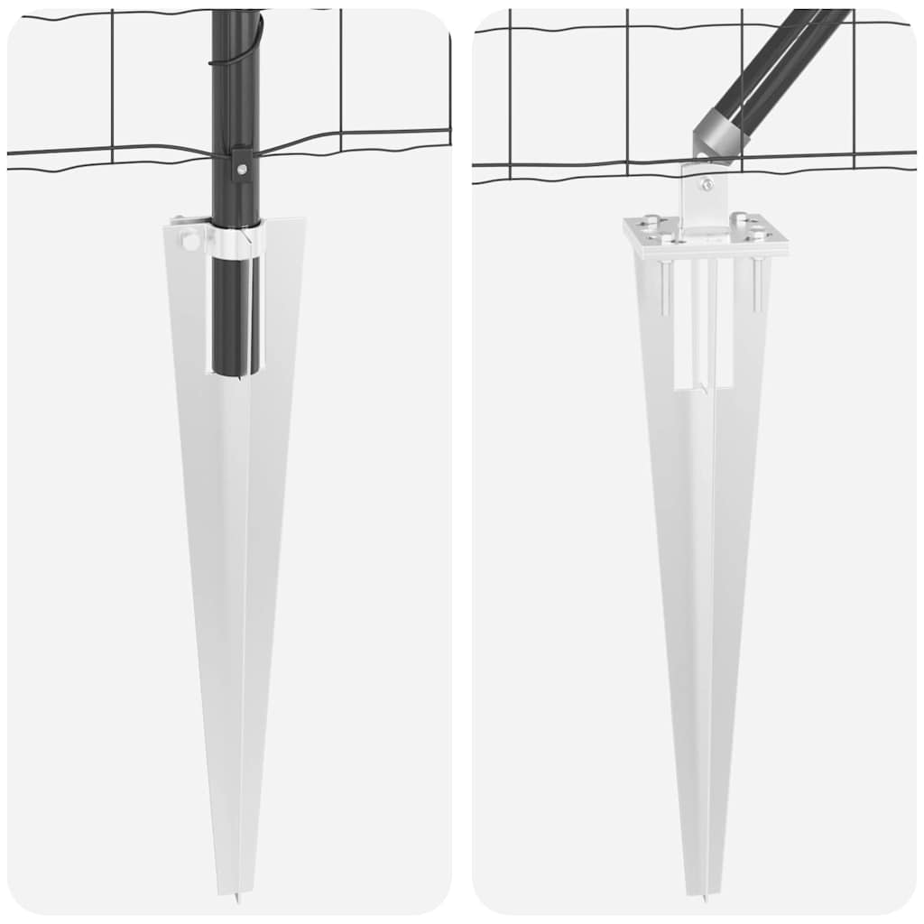 Fence with Post Grey 1 x 25 m Steel and PVC