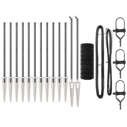 Fence with Post Grey 1 x 25 m Steel and PVC