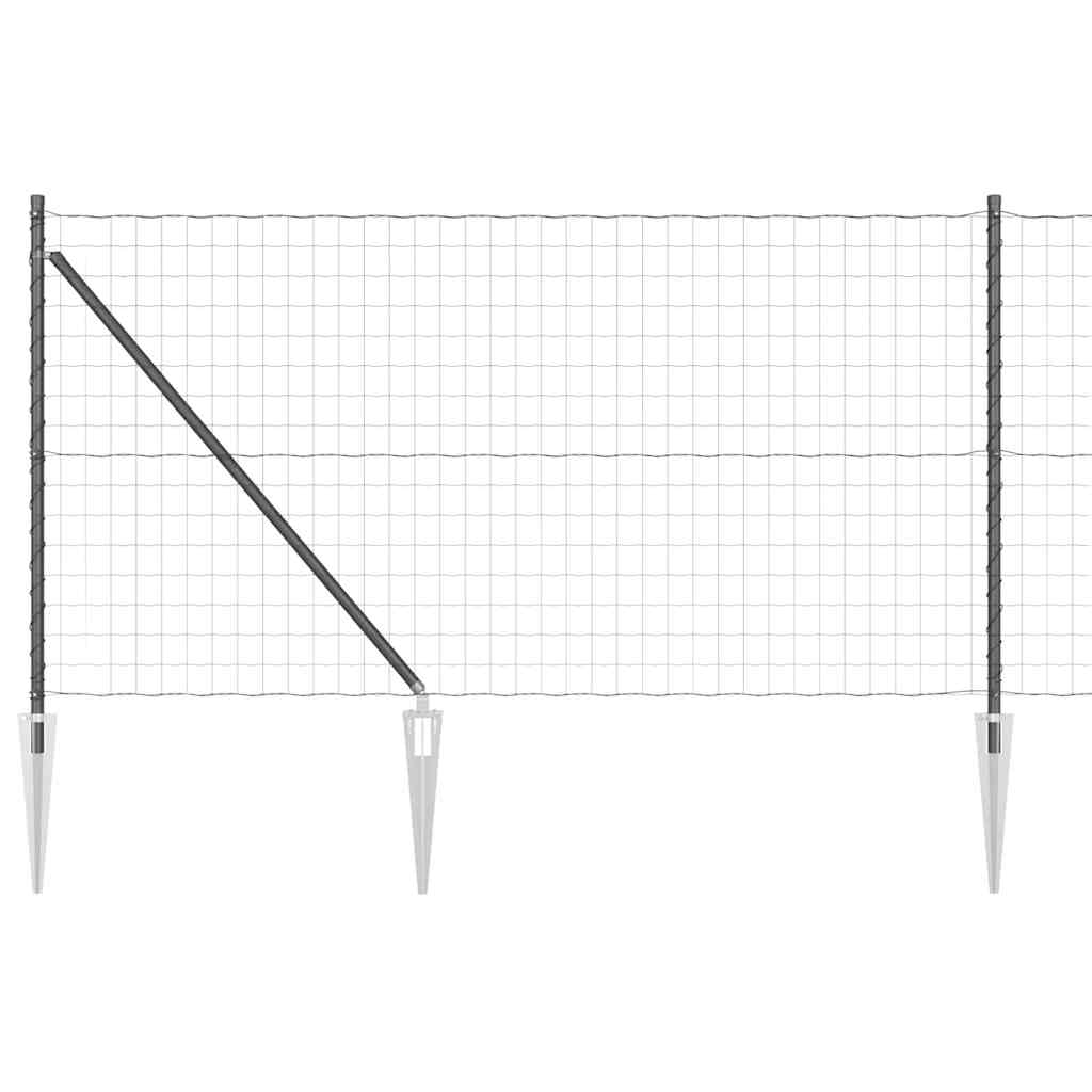 Welded Wire Fence with Spikes 10 x 1 m (W x H) PVC-Coated Steel