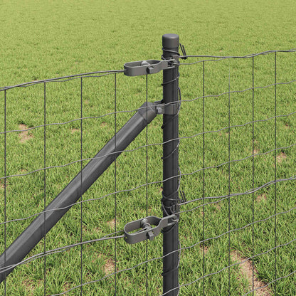 Fence with Post Grey 1 x 25 m Steel