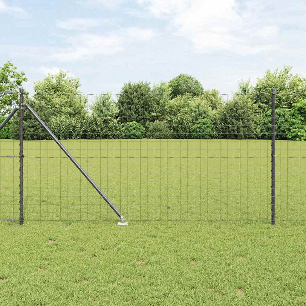 Fence with Post Grey 1 x 25 m Steel