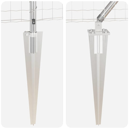 Fence with Post Silver 1.4 x 10 m Steel