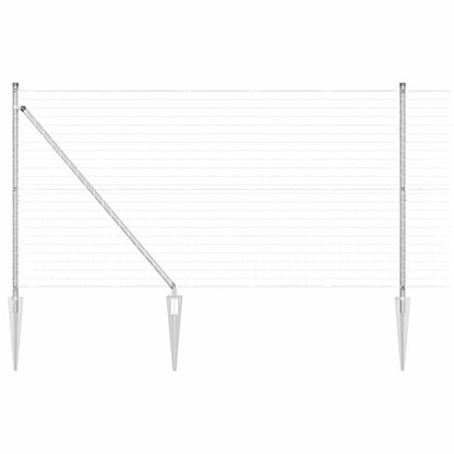 Fence with Post Silver 1.4 x 10 m Steel