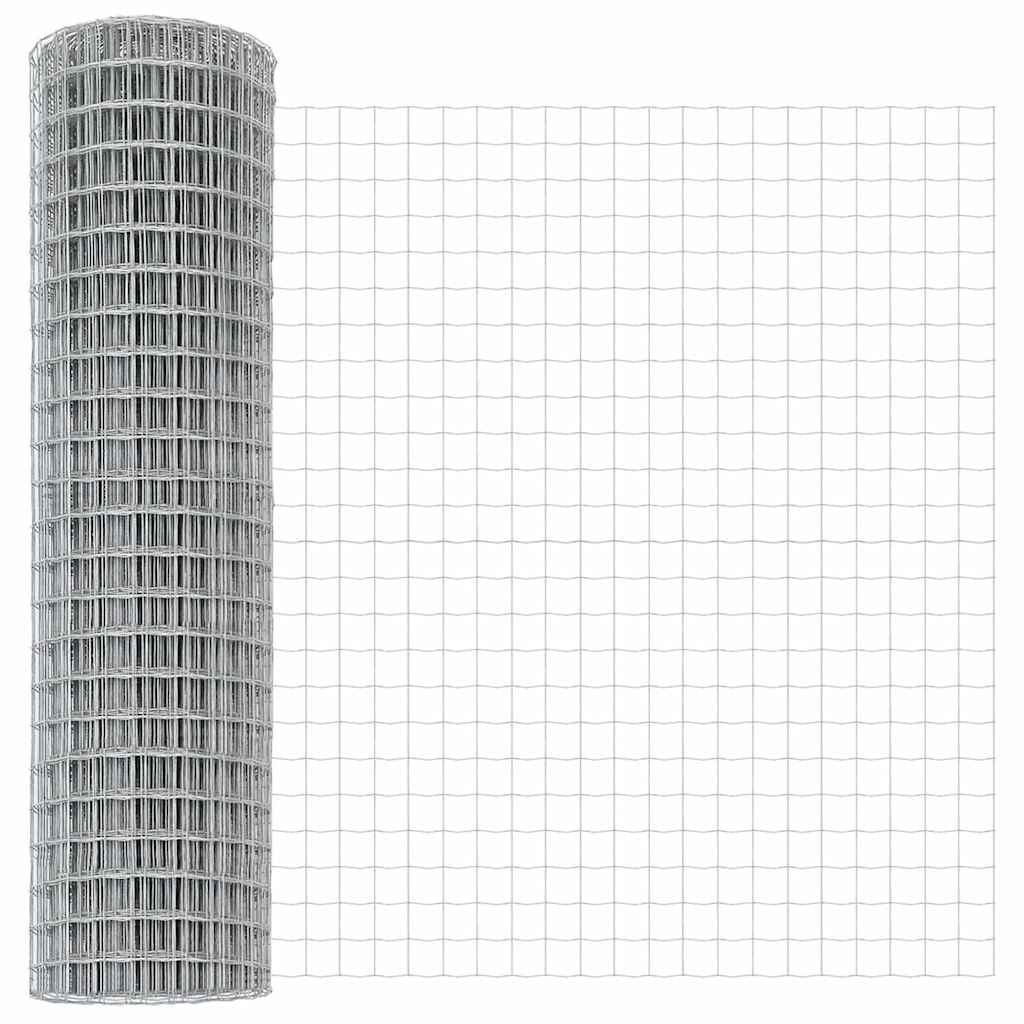 Fence with Post Silver 1.4 x 10 m Steel