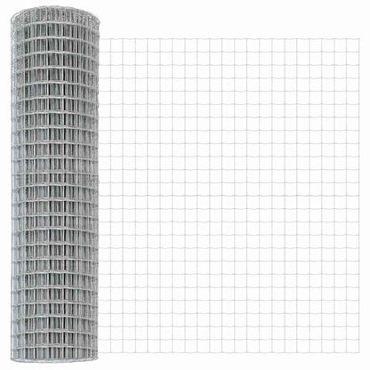 Fence with Post Silver 1.4 x 10 m Steel