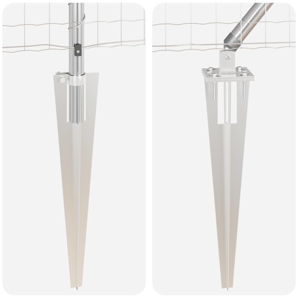 Fence with Post Silver 1.6 x 10 m Steel