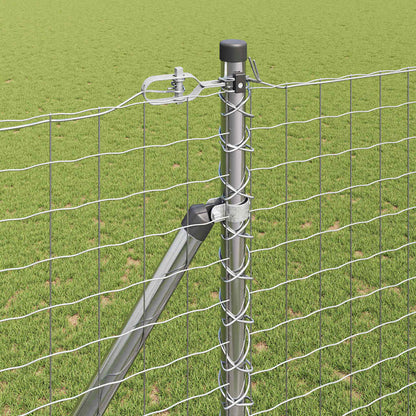Fence with Post Silver 1.6 x 10 m Steel