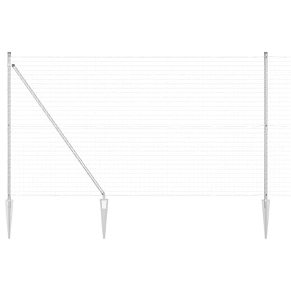 Fence with Post Silver 1.6 x 10 m Steel