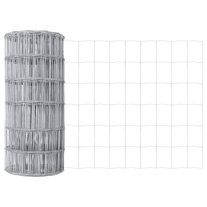 Fence with Post Silver 0.4 x 10 m Steel