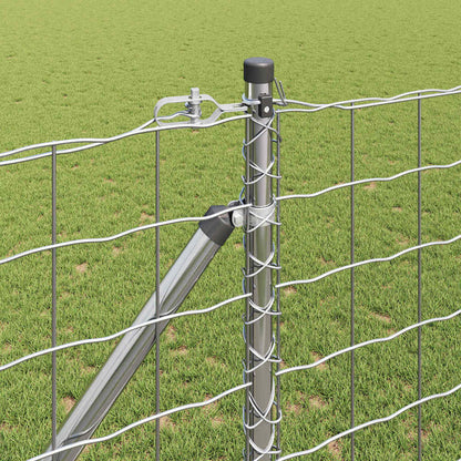 Fence with Post Silver 1.4 x 10 m Steel