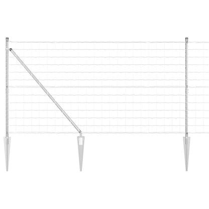 Fence with Post Silver 1.4 x 10 m Steel