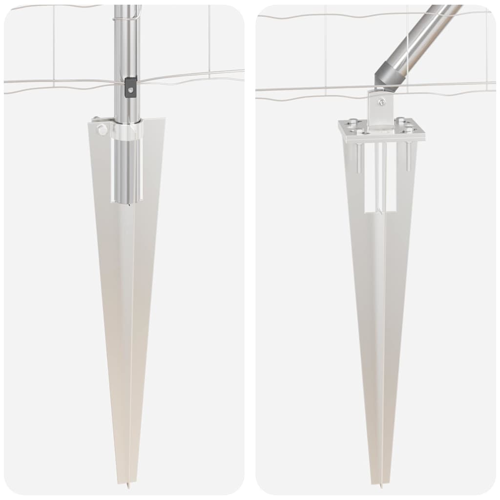 Fence with Post Silver 1.6 x 10 m Steel