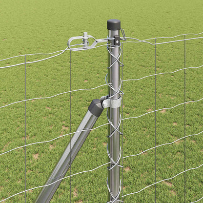 Fence with Post Silver 1.6 x 10 m Steel