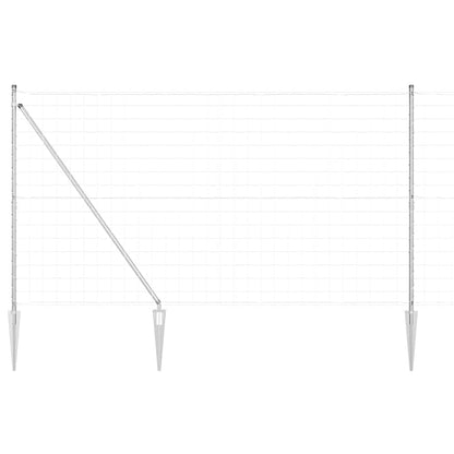 Fence with Post Silver 1.6 x 10 m Steel