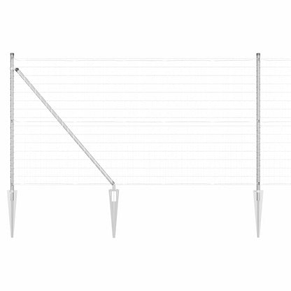 Fence with Post Silver 1 x 25 m Steel