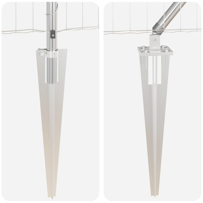 Fence with Post Silver 0.8 x 25 m Steel