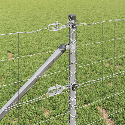 Fence with Post Silver 1 x 25 m Steel