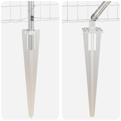 Fence with Post Silver 0.4 x 50 m Steel