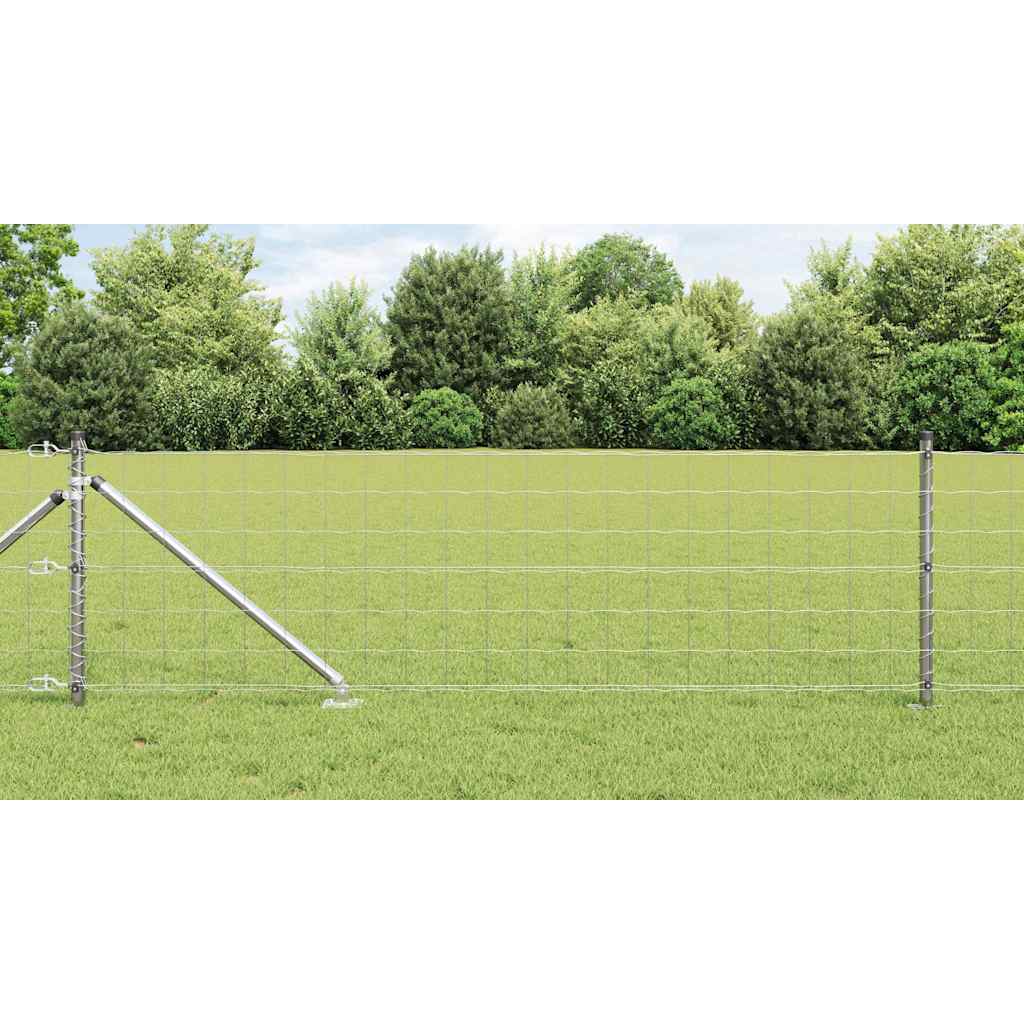 Fence with Post Silver 0.6 x 50 m Steel