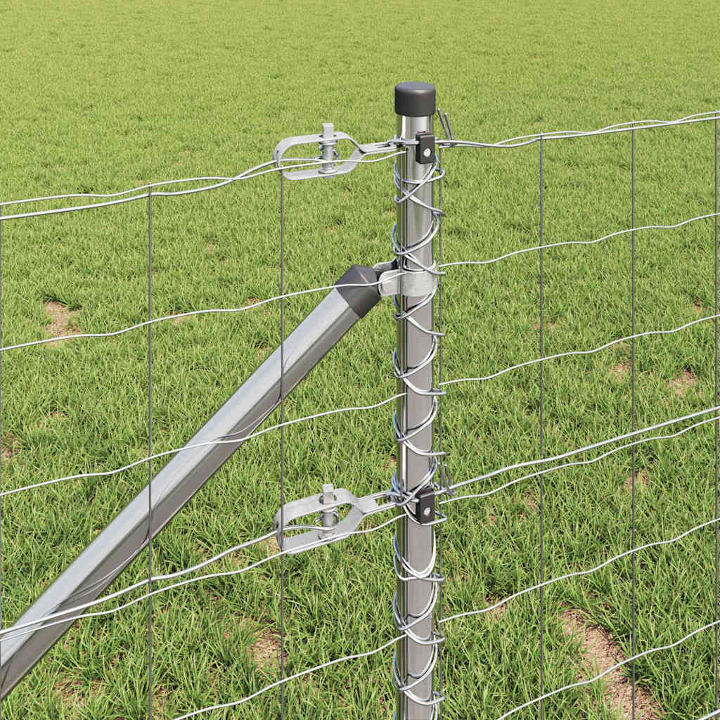 Fence with Post Silver 0.6 x 50 m Steel