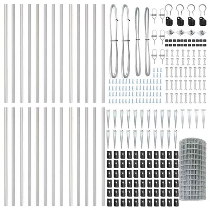 Fence with Post Silver 0.6 x 50 m Steel