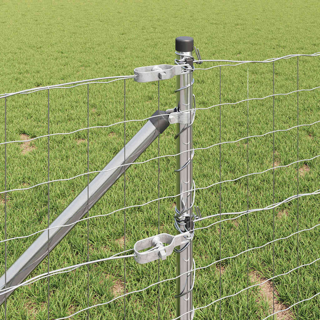 Fence with Post Silver 0.4 x 25 m Steel