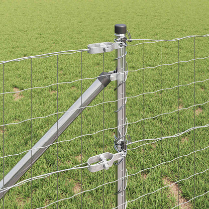 Fence with Post Silver 0.4 x 25 m Steel