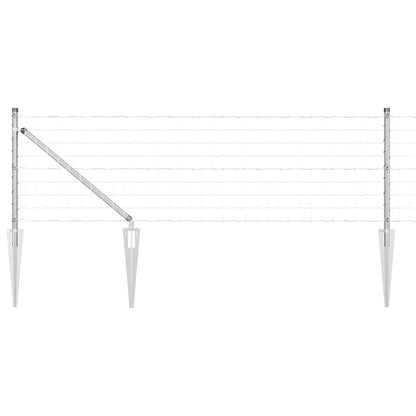 Fence with Post Silver 0.4 x 25 m Steel