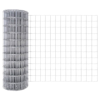 Fence with Post Silver 0.4 x 25 m Steel