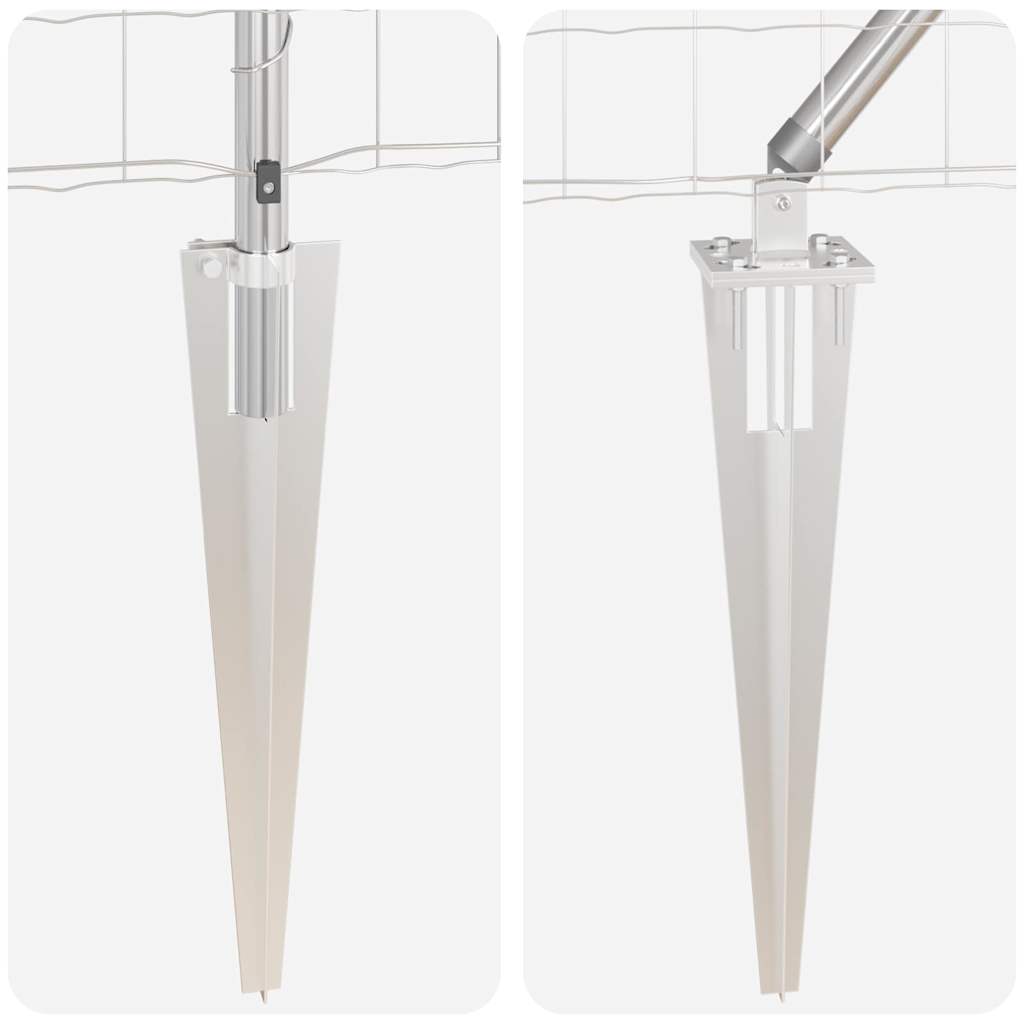 Fence with Post Silver 0.6 x 50 m Steel