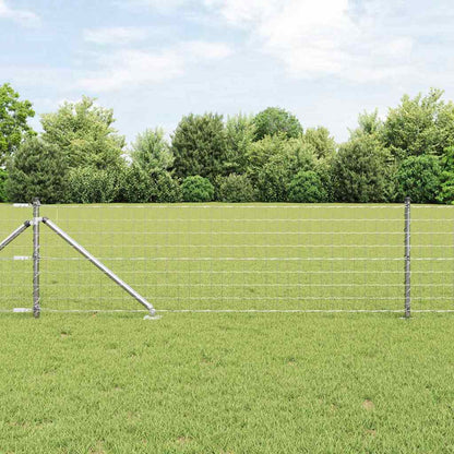 Fence with Post Silver 0.6 x 50 m Steel