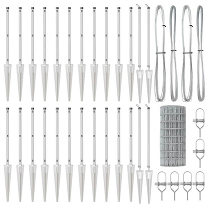 Fence with Post Silver 0.6 x 50 m Steel