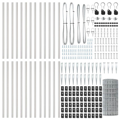Fence with Post Silver 0.6 x 50 m Steel