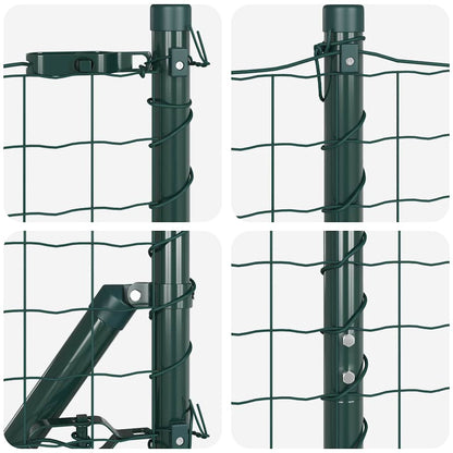 Euro Fence with Concrete Base 10 x 1.2 m PVC-Coated Steel Green