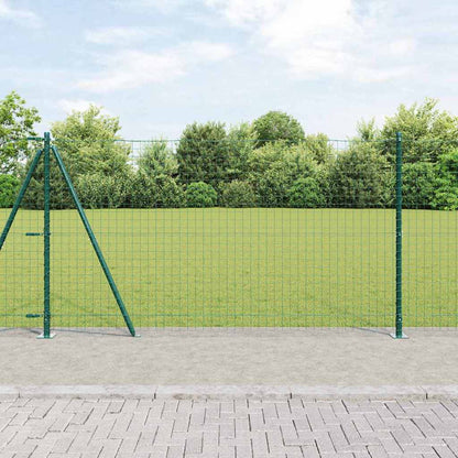 Euro Fence with Concrete Base 10 x 1.2 m PVC-Coated Steel Green