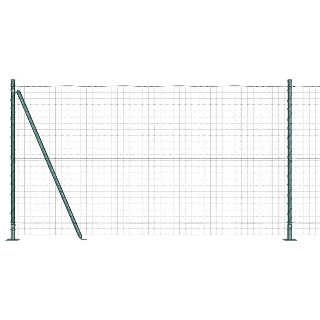 Euro Fence with Concrete Base 10 x 1.2 m PVC-Coated Steel Green