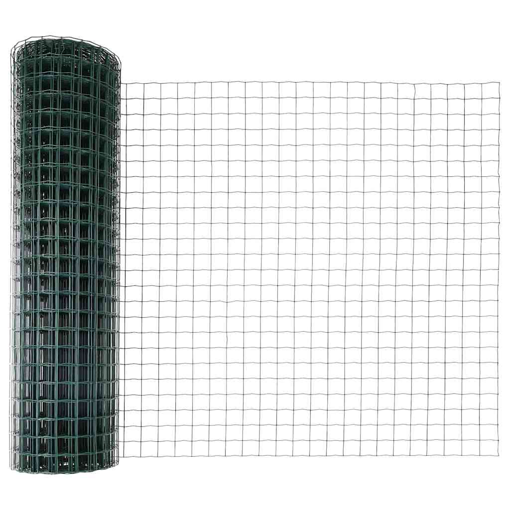 Euro Fence with Concrete Base 10 x 1.2 m PVC-Coated Steel Green