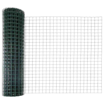 Euro Fence with Concrete Base 10 x 1.2 m PVC-Coated Steel Green