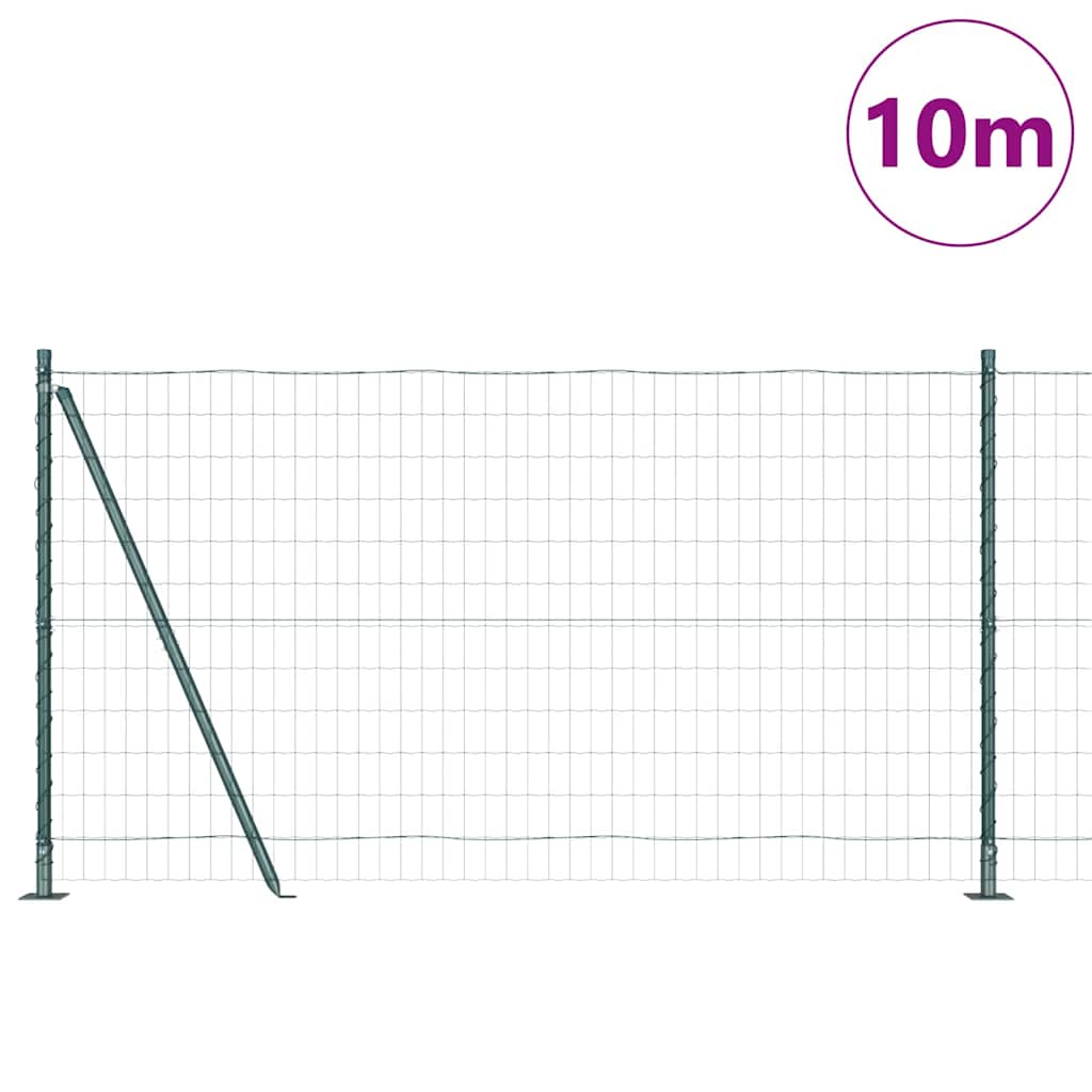Fence with Post Green 1.2 x 10 m Steel and PVC
