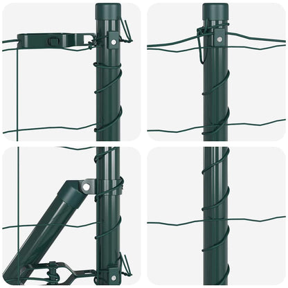 Fence with Post Green 1 x 25 m Steel