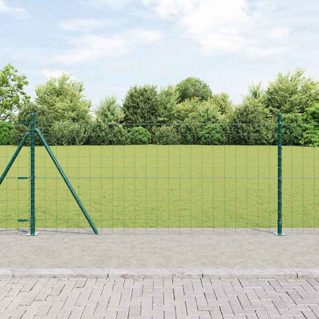 Fence with Post Green 1 x 25 m Steel