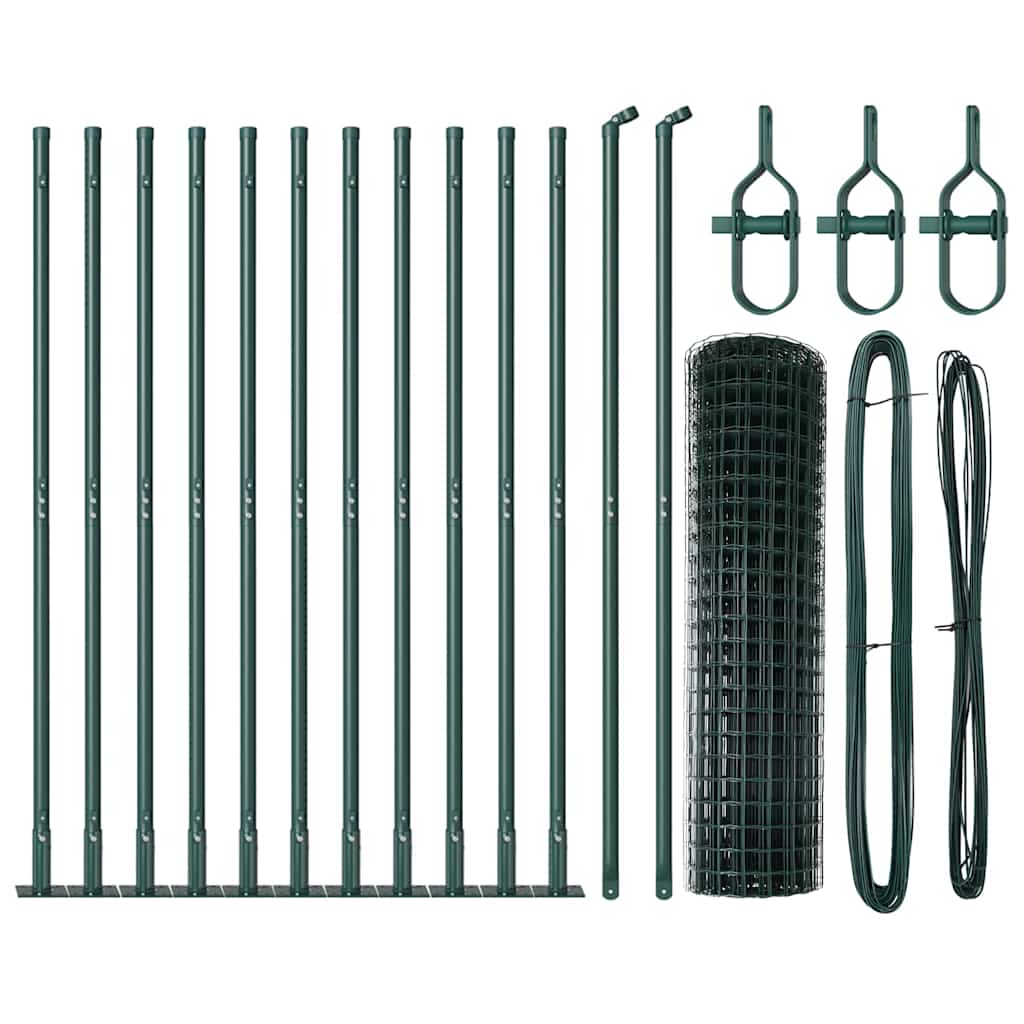 Fence with Post Green 1 x 25 m Steel