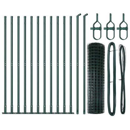 Fence with Post Green 1 x 25 m Steel