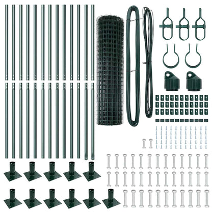 Fence with Post Green 1 x 25 m Steel