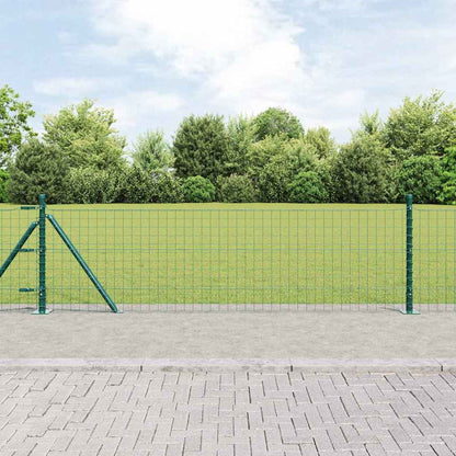 Fence with Post Green 0.6 x 50 m Steel and PVC