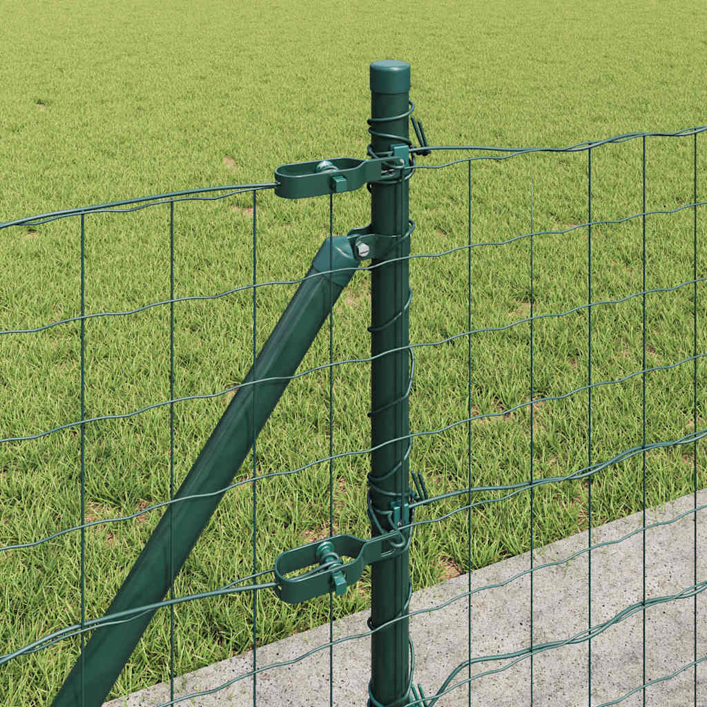 Fence with Post Green 0.4 x 10 m Steel and PVC