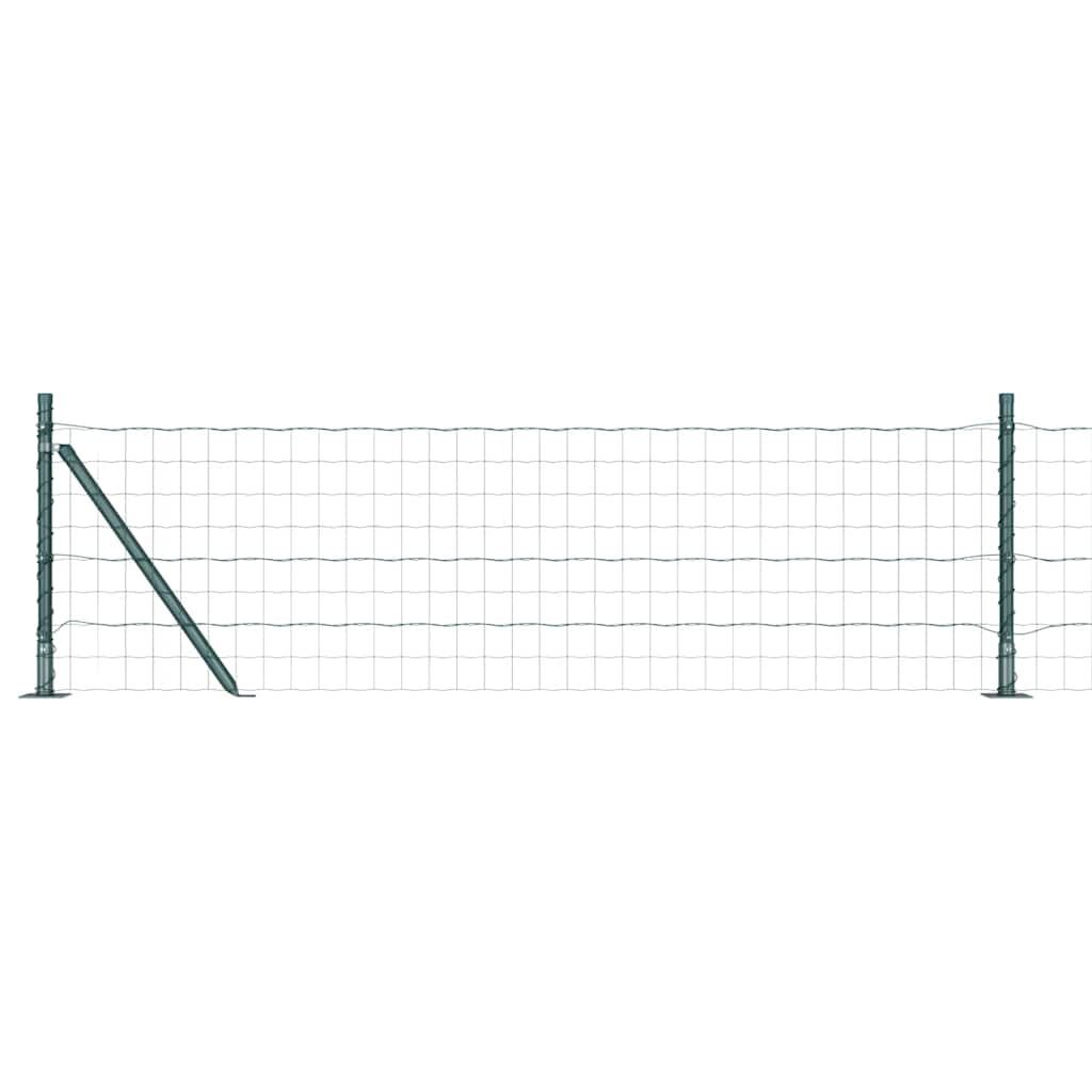 Fence with Post Green 0.4 x 10 m Steel and PVC