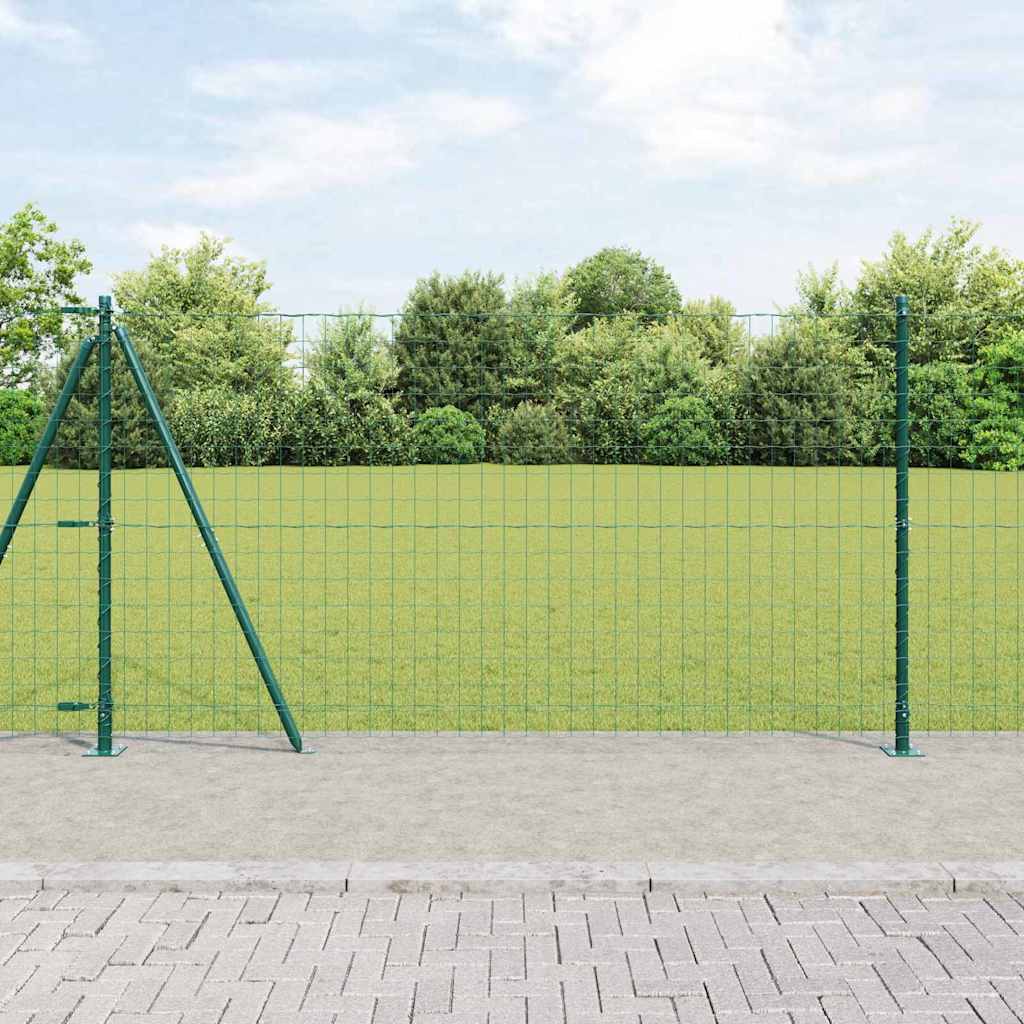 Fence with Post Green 1.2 x 10 m Steel