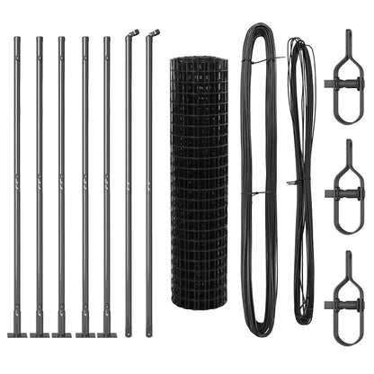 Fence with Post Grey 0.8 x 10 m Steel and PVC